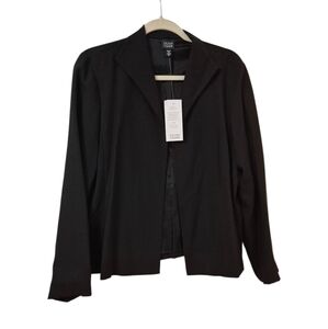 EILEEN FISHER 100% WOOL NWT SIZE M Elegant Black Blazer